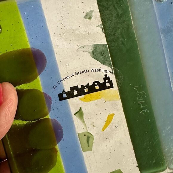 Art Coaster Hand Crafted Fused Glass Colorful OOAK - Picture 3 of 10